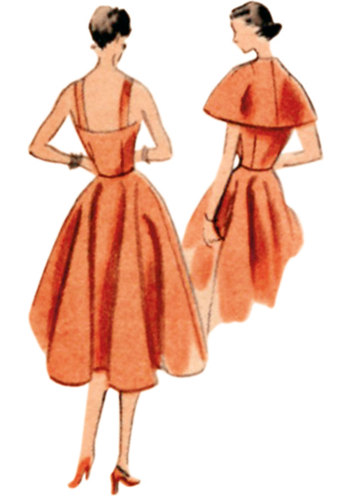Vogue Patterns V2002 envelope showing vintage 1952 dress and capelet designs
