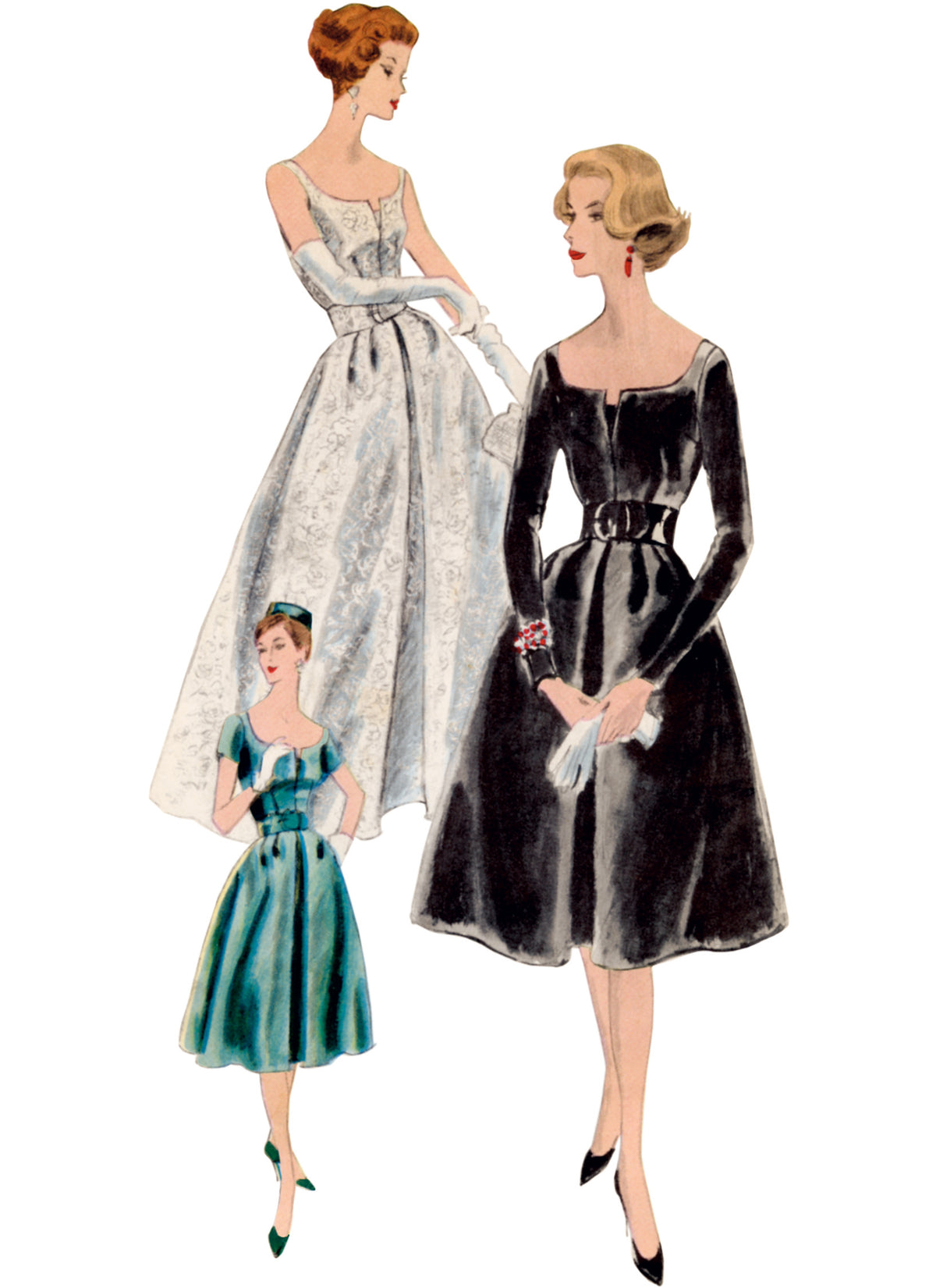 Vogue Patterns V2003 envelope showing vintage 1959 dress and petticoat designs