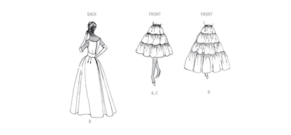 Vogue Patterns V2003 envelope showing vintage 1959 dress and petticoat designs