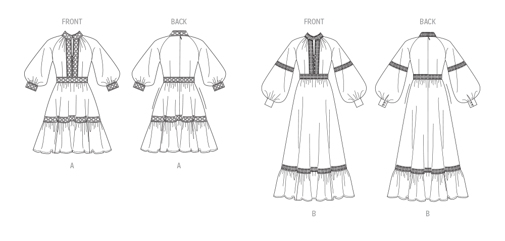 Vogue Patterns V2004 envelope showing lined dress with raglan sleeves designs