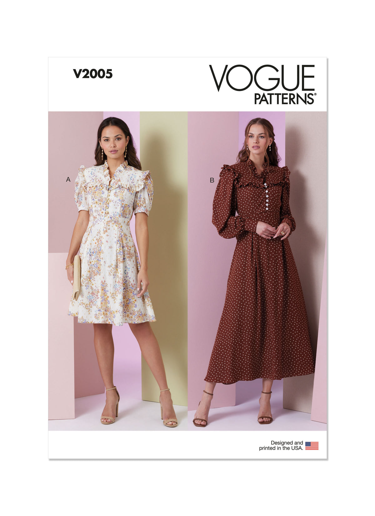 Vogue Patterns V2005 envelope showing fit and flare dress designs