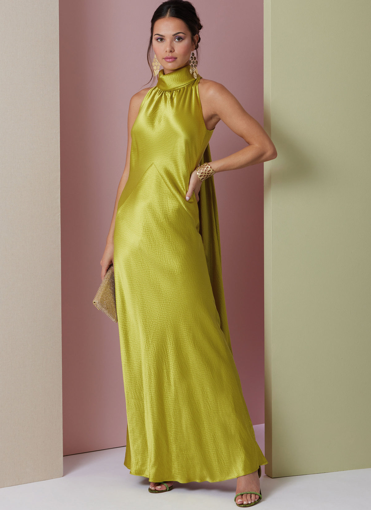Vogue Patterns V2008 envelope showing bias cut halter dress designs