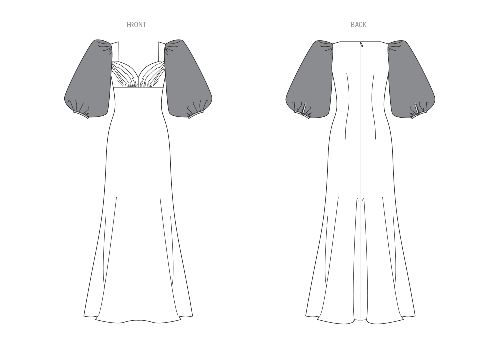 Vogue Patterns V2009 envelope showing sweetheart neckline dress designs