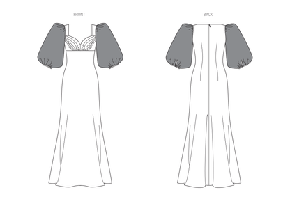 Vogue Patterns V2009 envelope showing sweetheart neckline dress designs