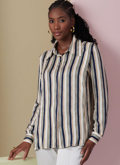 Vogue Patterns V2012 envelope showing loose-fitting shirt designs