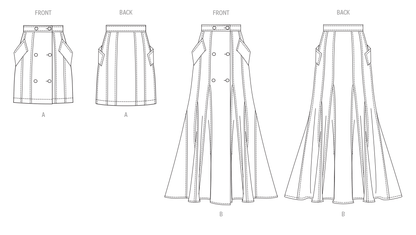 Vogue Patterns V2013 envelope showing double-breasted skirt designs