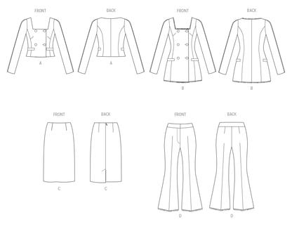Vogue Patterns V2017 envelope showing close-fitting lined jacket designs