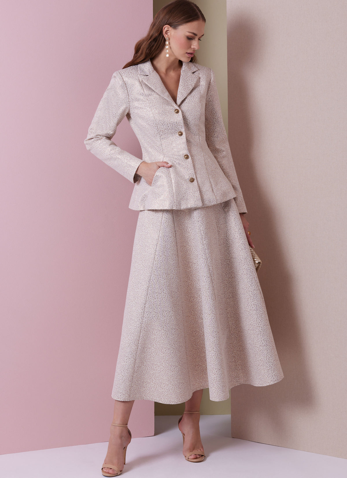 Vogue Patterns V2018 envelope showing lined peplum jacket designs
