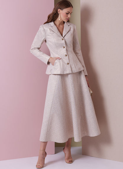 Vogue Patterns V2018 envelope showing lined peplum jacket designs