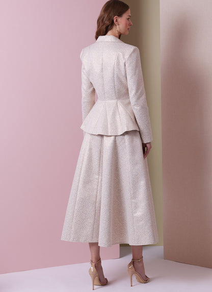 Vogue Patterns V2018 envelope showing lined peplum jacket designs