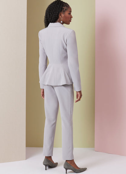 Vogue Patterns V2018 envelope showing lined peplum jacket designs