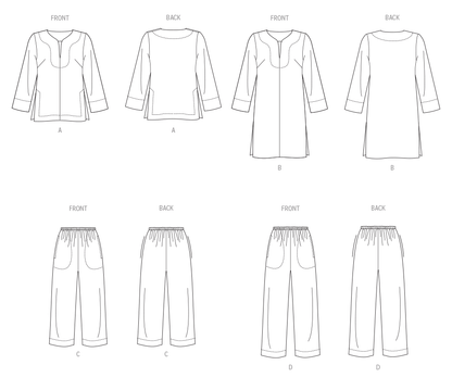 Vogue Patterns V2019 envelope showing split neck top designs
