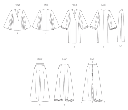 Vogue Patterns V2020 envelope showing top or robe designs