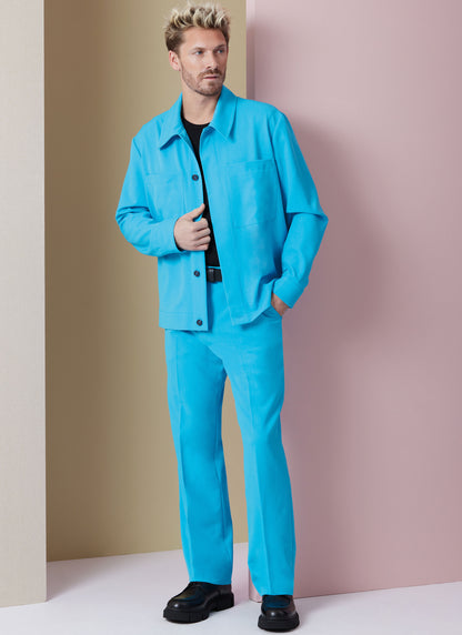 Vogue Patterns V2022 envelope showing mens unlined jacket designs