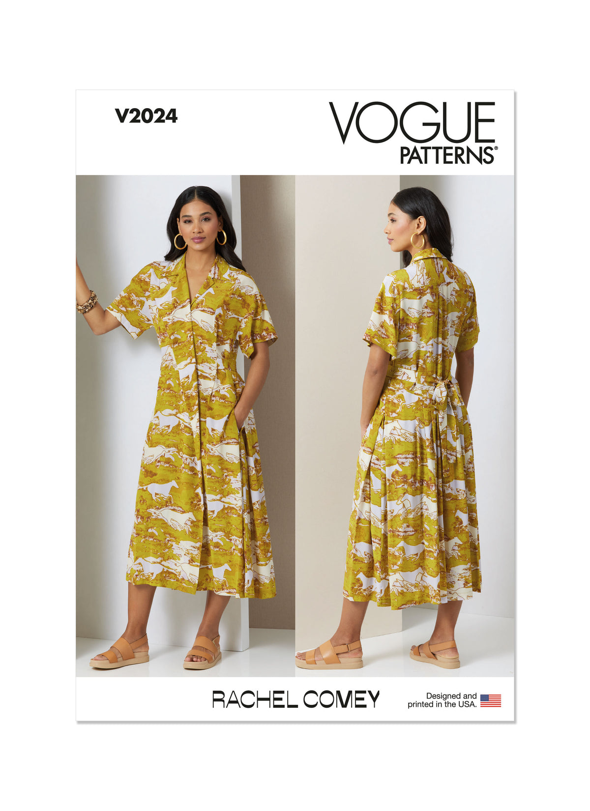 Vogue Patterns V2024 envelope showing midi dress designs