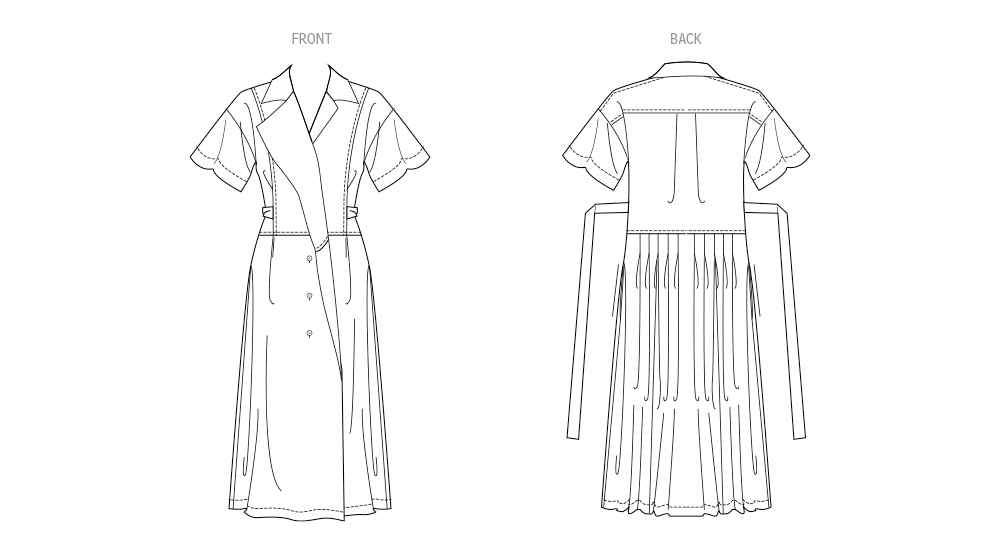Vogue Patterns V2024 envelope showing midi dress designs