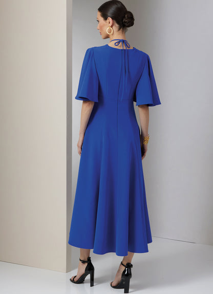 Vogue Patterns V2025 envelope showing fit and flare cut-out dress designs