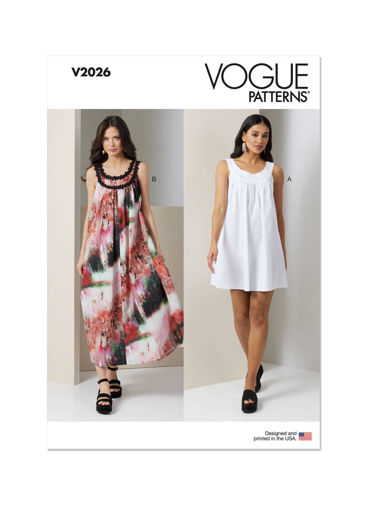 Vogue Patterns V2026 envelope showing tent dress designs