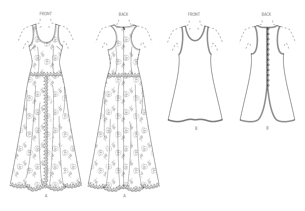 Vogue Patterns V2028 flared dress sewing pattern envelope