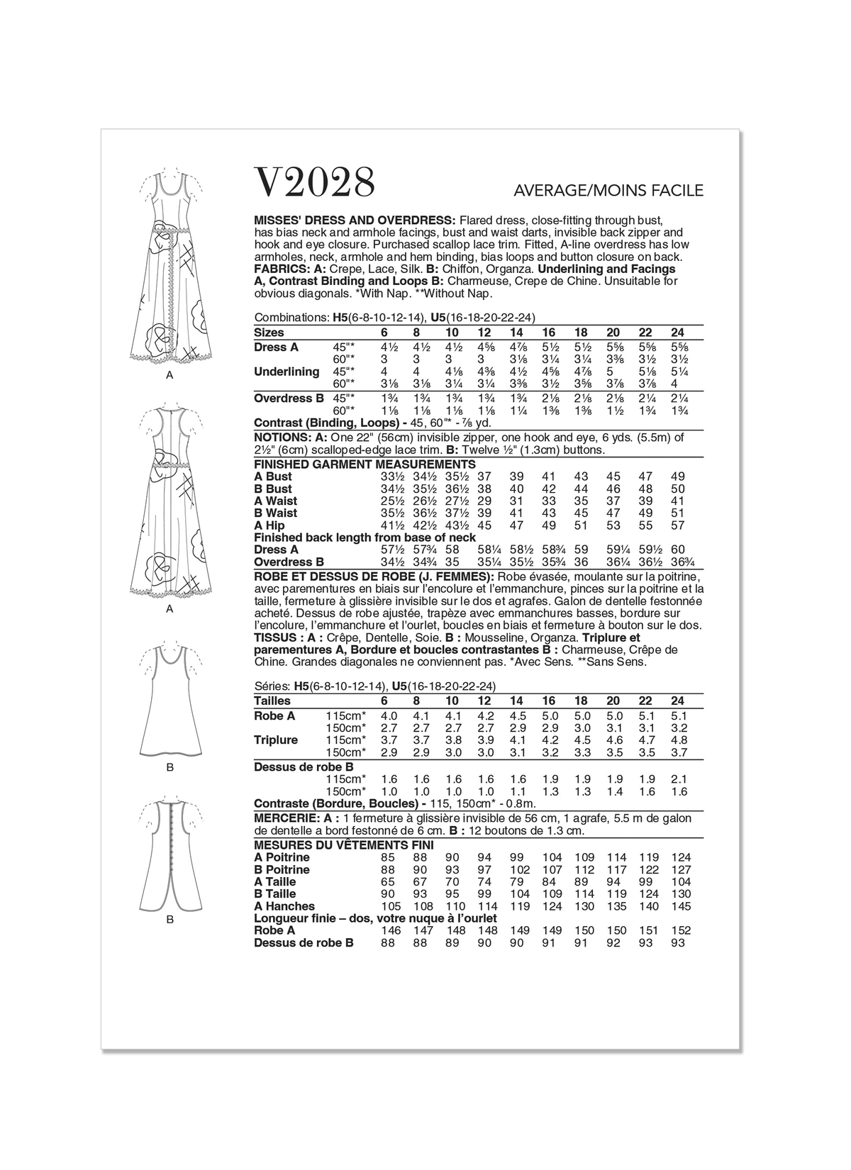 Vogue Patterns V2028 flared dress sewing pattern envelope