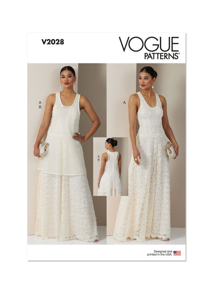 Vogue Patterns V2028 flared dress sewing pattern envelope