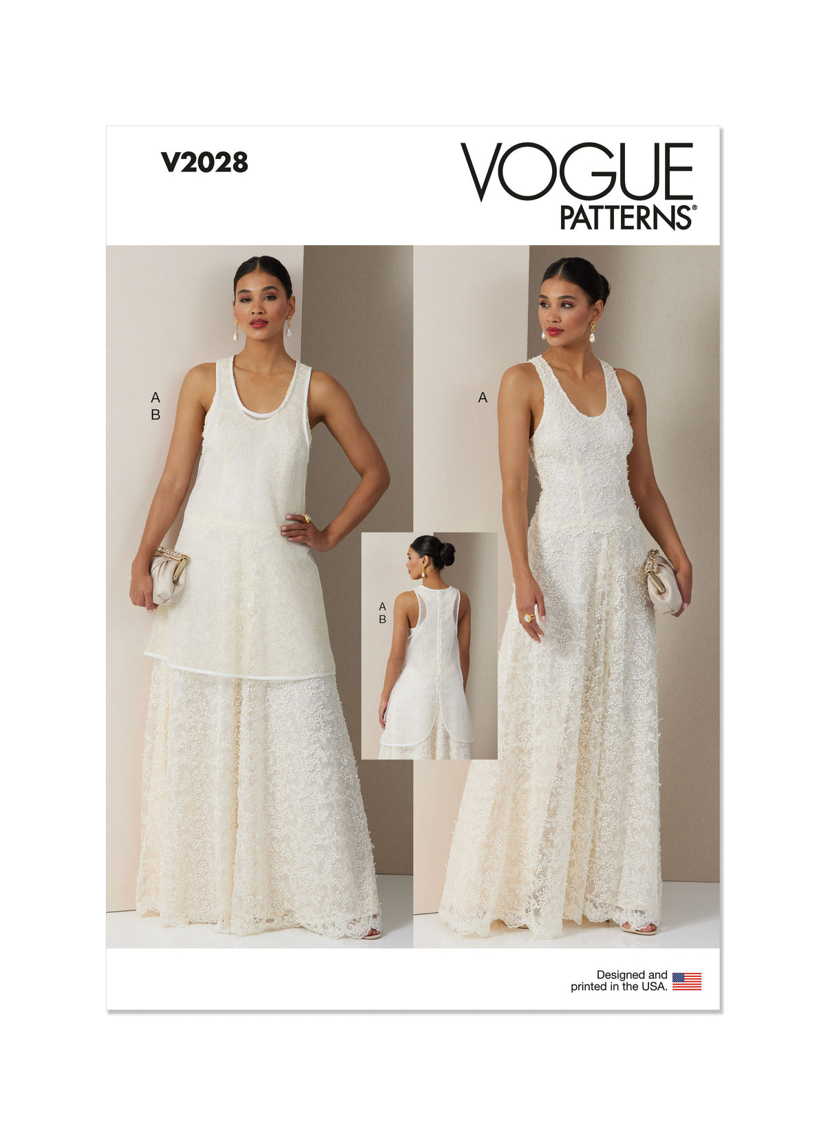 Vogue Patterns V2028 flared dress sewing pattern envelope