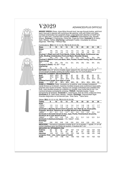Vogue Patterns V2029 sheer bodice dress sewing pattern envelope