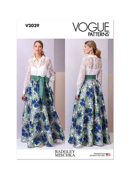 Vogue Patterns V2029 sheer bodice dress sewing pattern envelope