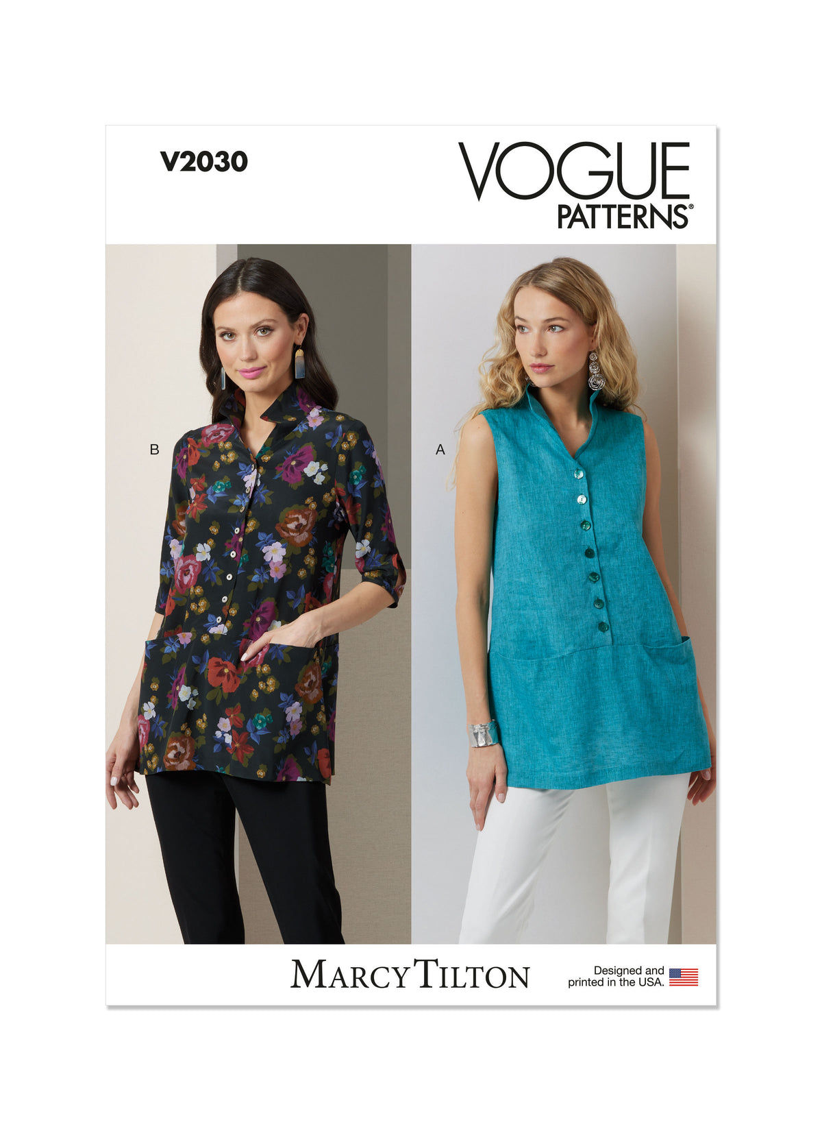 Vogue Patterns V2030 a-line tunic sewing pattern envelope