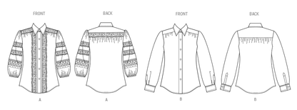 Vogue Patterns V2031 button front blouse sewing pattern envelope