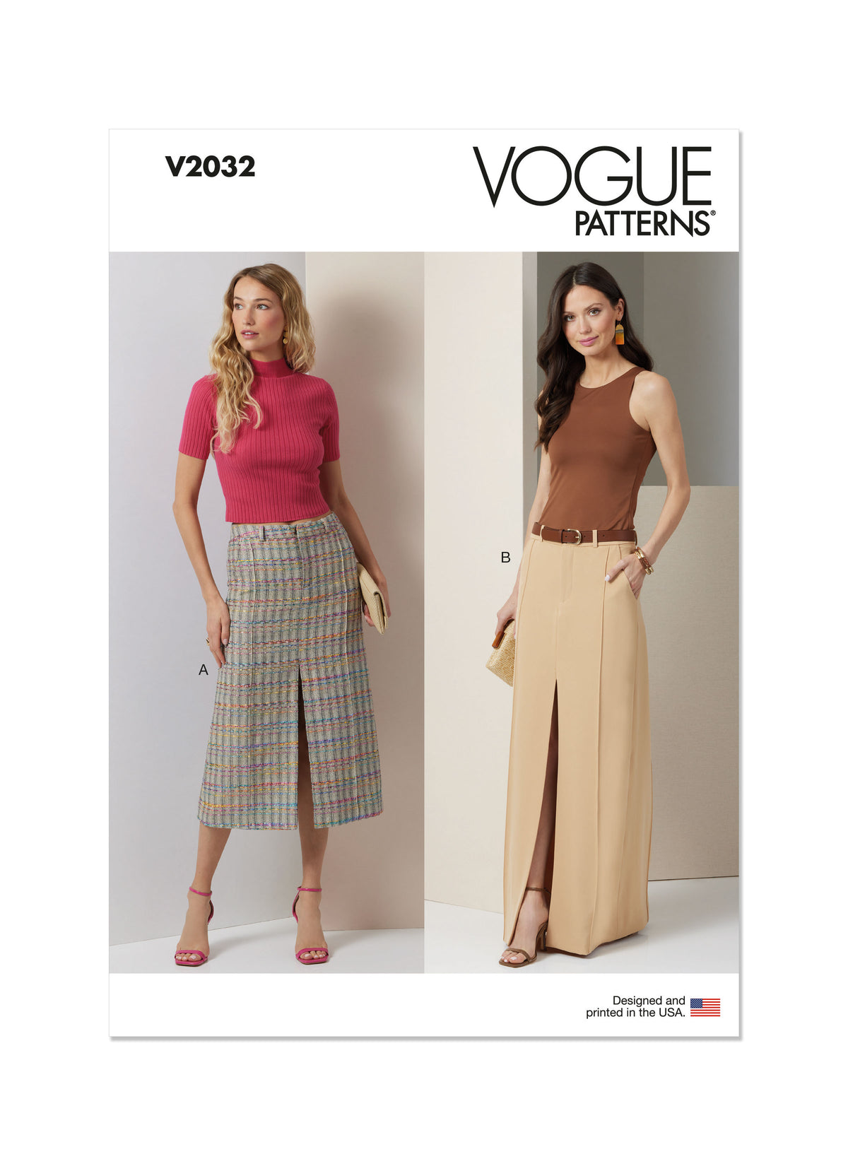 Vogue Patterns V2032 lined skirt sewing pattern envelope