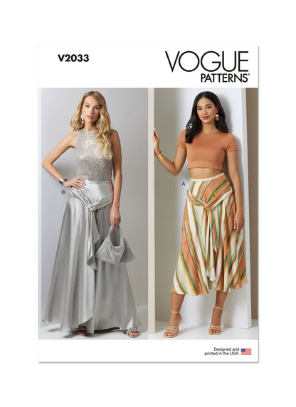 Vogue Patterns V2033 bias cut skirt sewing pattern envelope