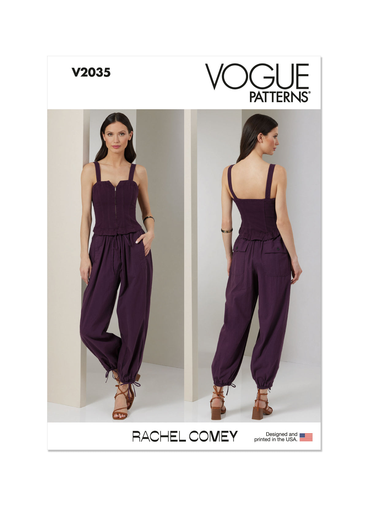 Vogue Patterns V2035 zip front jumpsuit sewing pattern envelope