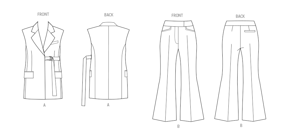 Vogue Patterns V2036 unlined waistcoat sewing pattern envelope