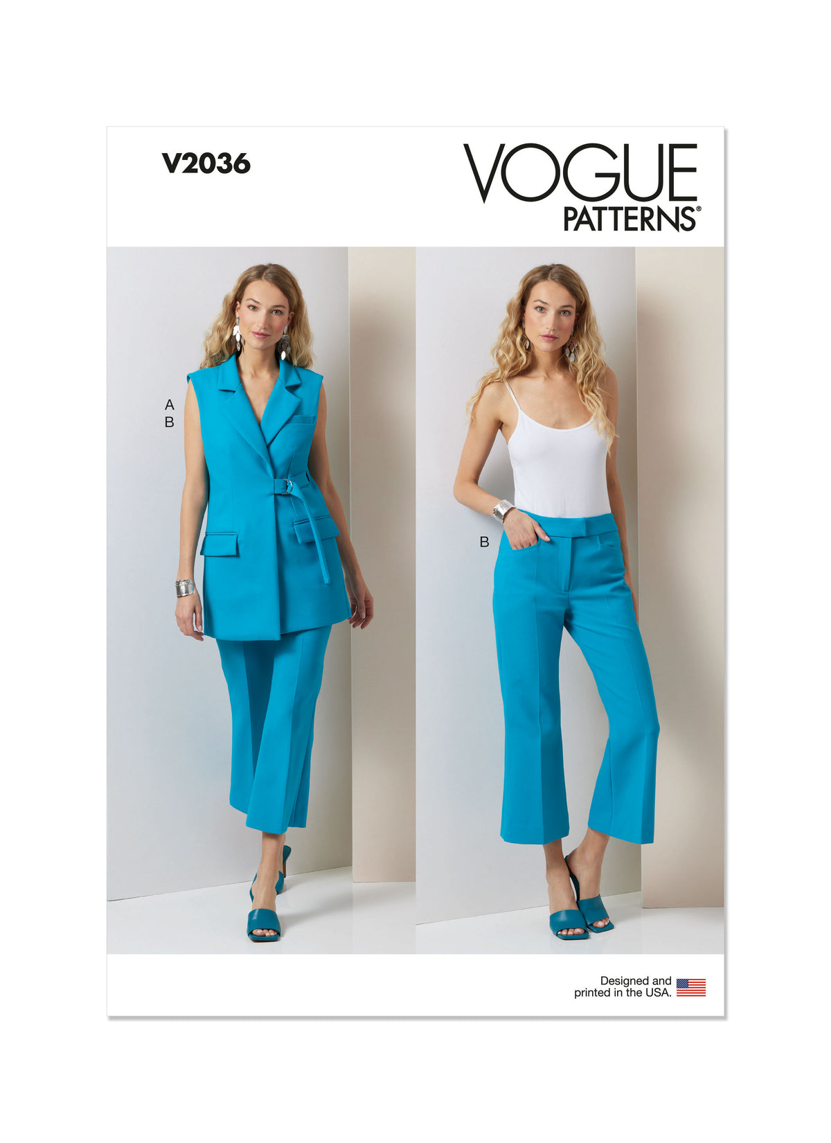 Vogue Patterns V2036 unlined waistcoat sewing pattern envelope