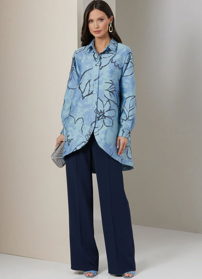 Vogue Patterns V2037 loose fit shirt sewing pattern envelope
