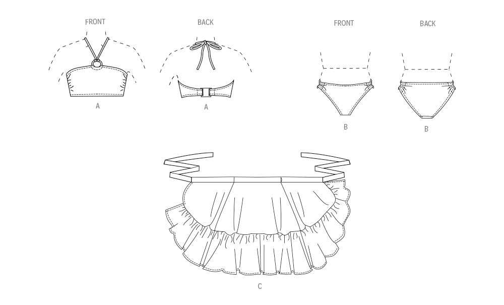 Vogue Patterns V2038 lined bikini top sewing pattern envelope