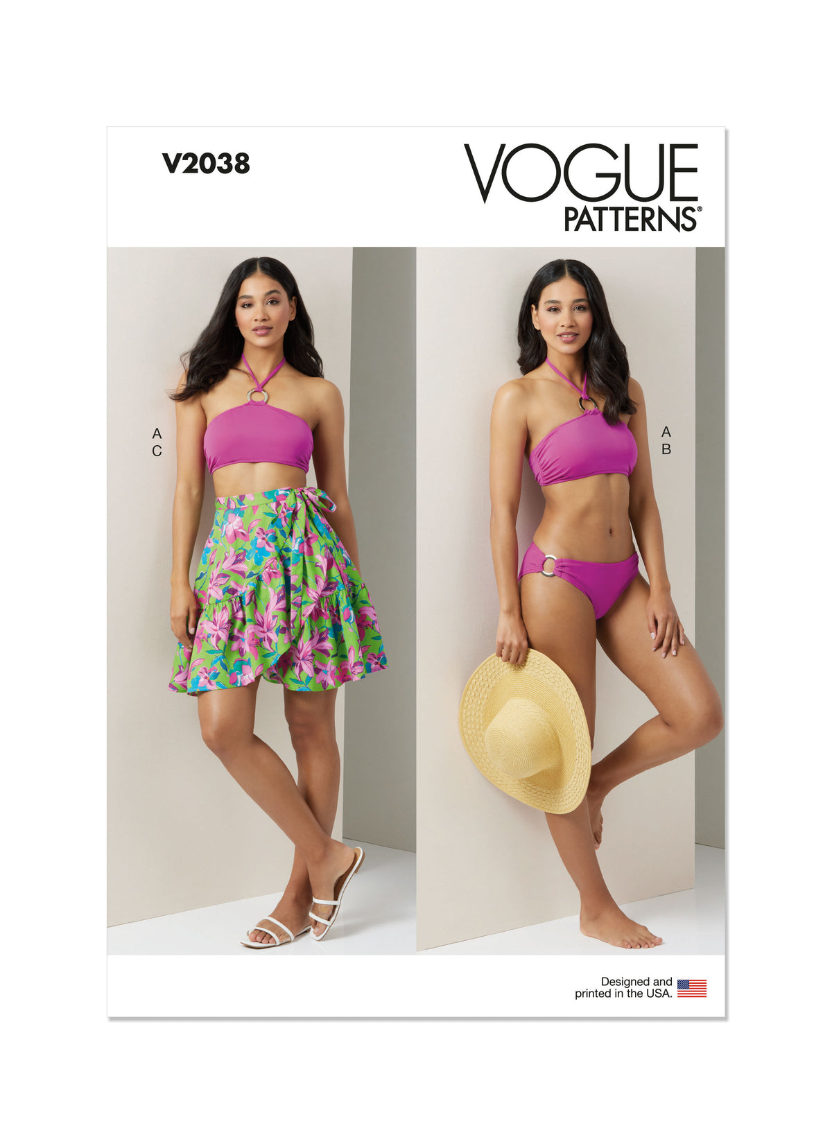 Vogue Patterns V2038 lined bikini top sewing pattern envelope