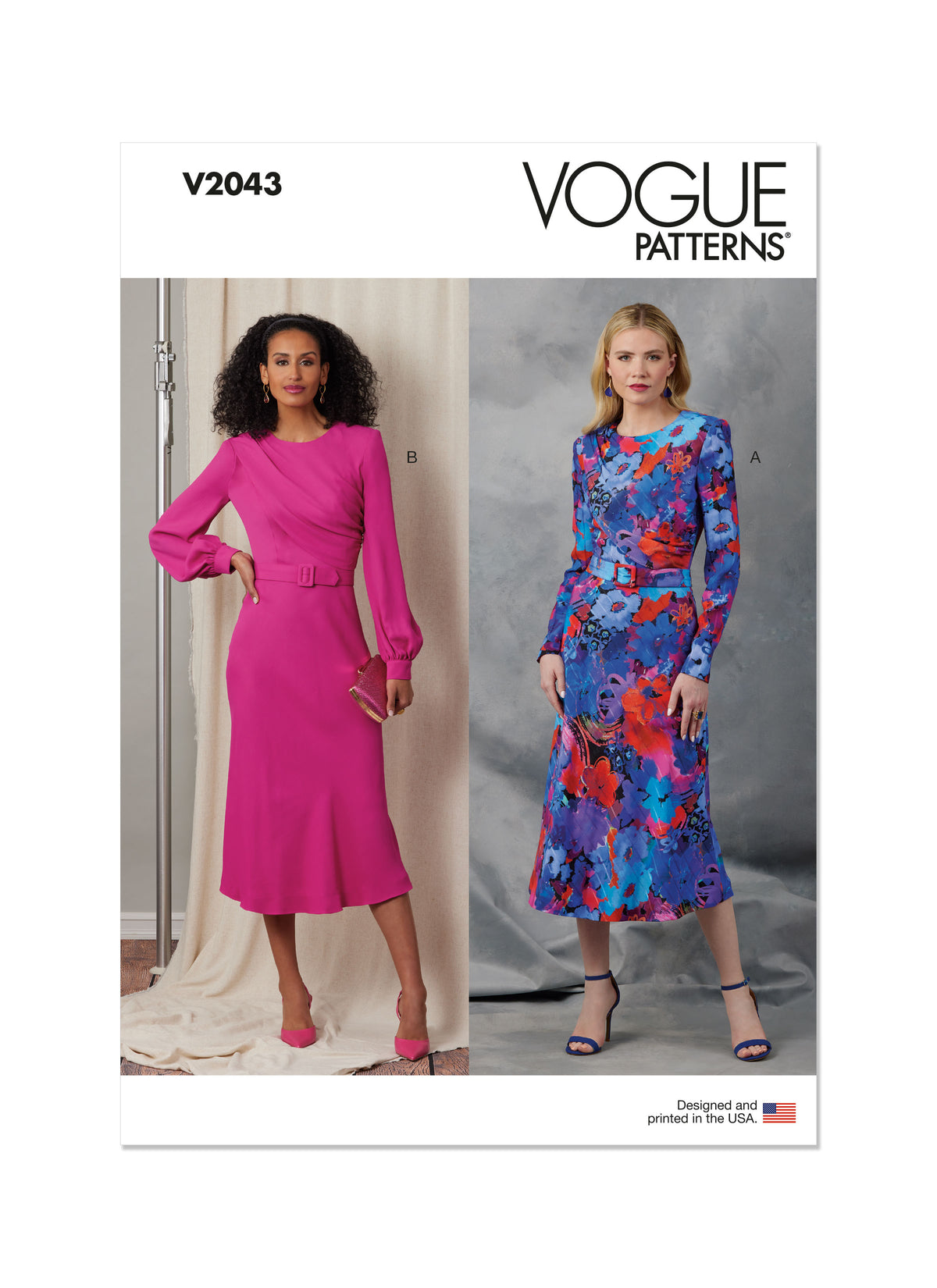 Vogue Patterns V2043 draped bias dress sewing pattern envelope