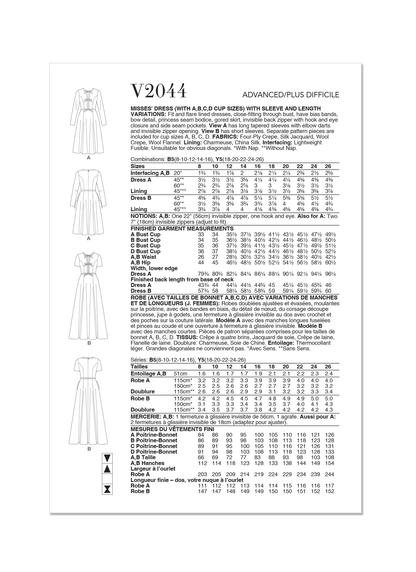 Vogue Patterns V2044 lined fit and flare dress sewing pattern envelope