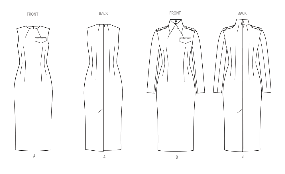 Vogue Patterns V2045 lined sheath dress sewing pattern envelope