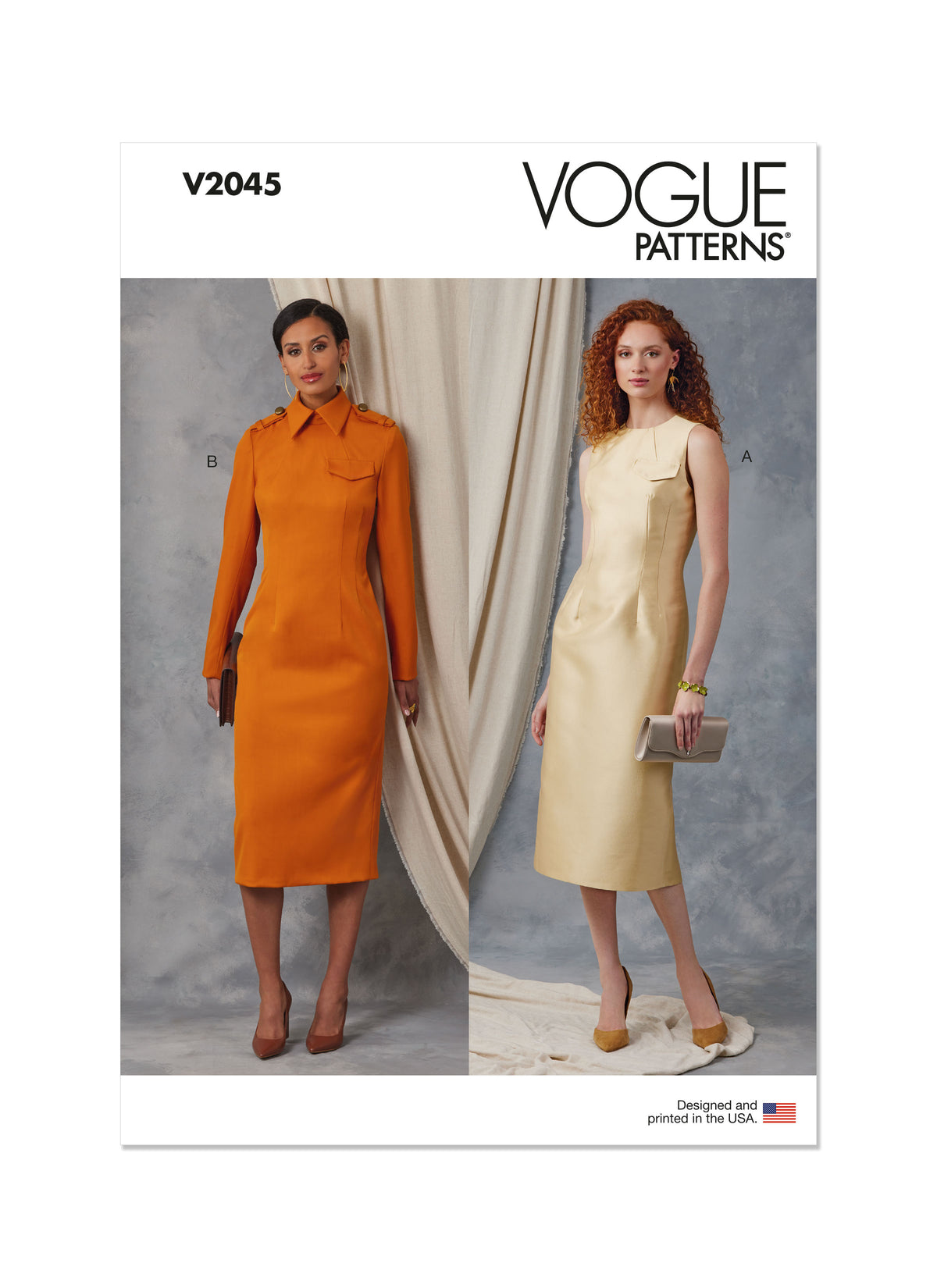 Vogue Patterns V2045 lined sheath dress sewing pattern envelope