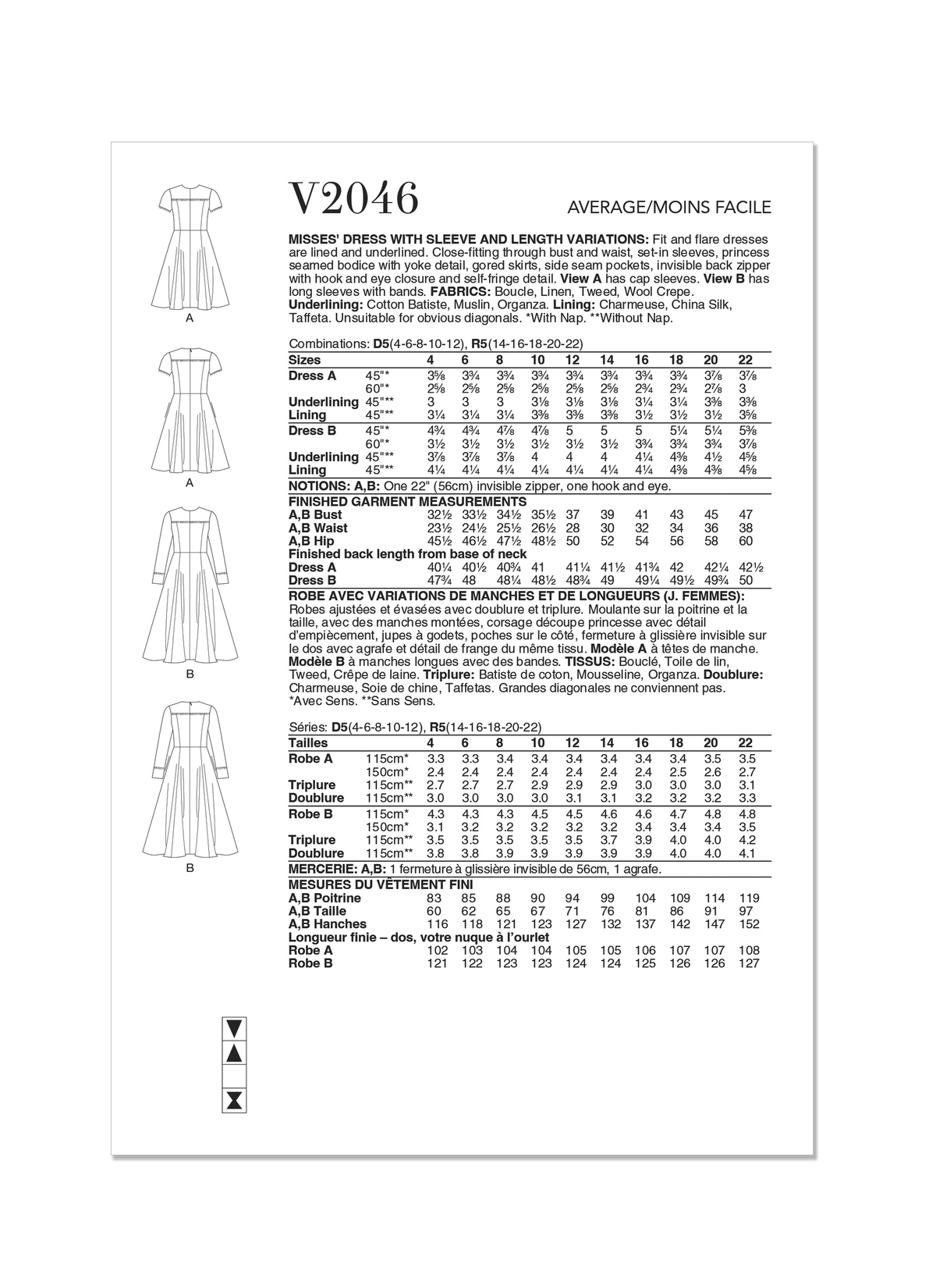 Vogue Patterns V2046 fit and flare dress sewing pattern envelope