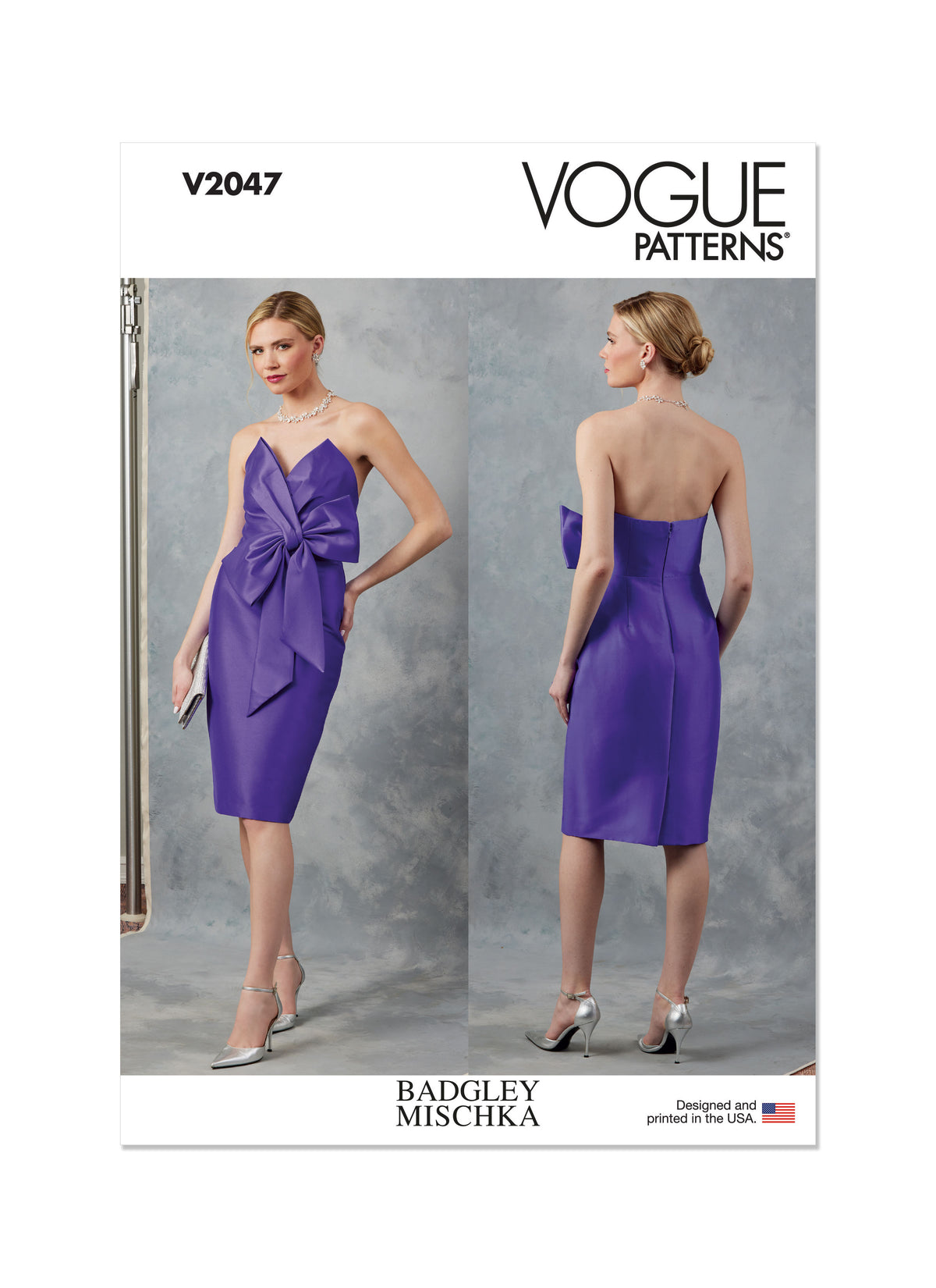 Vogue Patterns V2047 strapless occasion dress sewing pattern envelope