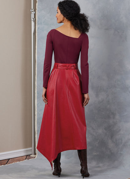 Vogue Patterns V2050 pattern envelope showing a trench-inspired wrap midi skirt