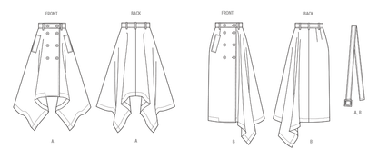 Vogue Patterns V2050 pattern envelope showing a trench-inspired wrap midi skirt