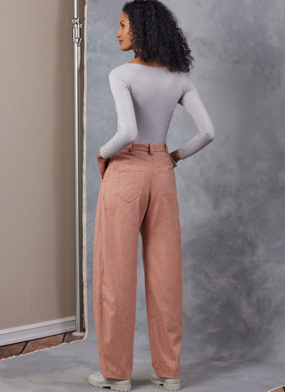 Vogue Patterns V2051 pattern envelope showing high-rise barrel-leg trousers