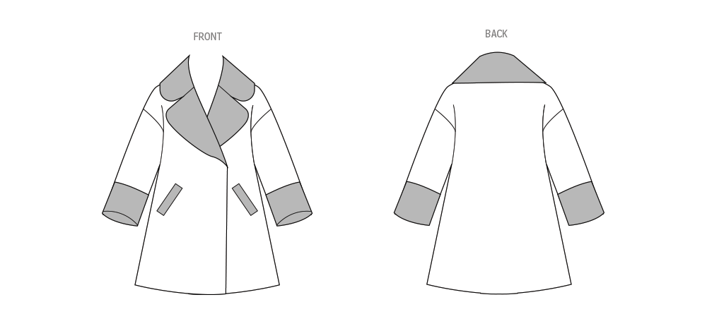 Vogue Patterns V2052 pattern envelope showing a very loose-fitting lined jacket