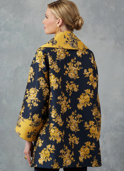 Vogue Patterns V2052 pattern envelope showing a very loose-fitting lined jacket