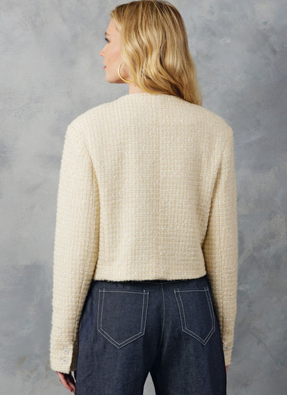 Vogue Patterns V2053 pattern envelope showing a cropped double-breasted jacket
